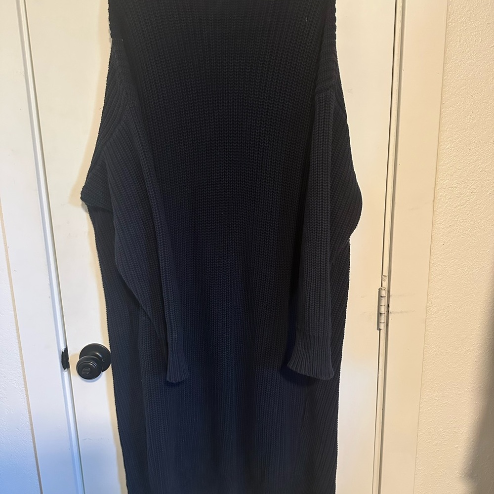 American Apparel Navy, long Sweater Cardigan